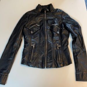 J2 black vegan leather jacket